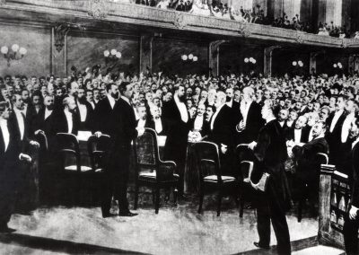 THEODOR HERZL AT THE FIRST ZIONIST CONGRESS IN BASEL ON 25.8.1897. תאודור הרצל בקונגרס הציוני הראשון 1897.8.25D443 027